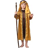 Dress Up America Saint Costume for Kids - Boys Shepherd Biblical Costume - Brown and Gold