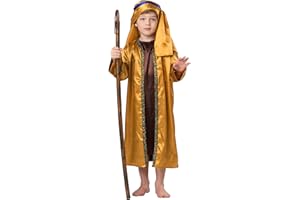 Dress Up America Saint Costume for Kids - Boys Shepherd Biblical Costume - Brown and Gold