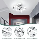 EIDISUNY Led Ceiling Light 30cm Chrome 26W 6000K Cool White Modern Fixture view 5