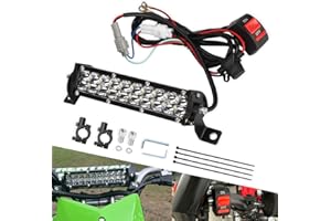 CYLEMOTO Motorcycle LED Light Bar & ON-Off Switch Headlight kit for CRF110 CRF250F KLX110 TTR110 TTR110E RM85 YZF450 60W Motocross LED Light Kit Universal for 7/8" 22mm Handlebars Pit Dirt Bike Plug and Play