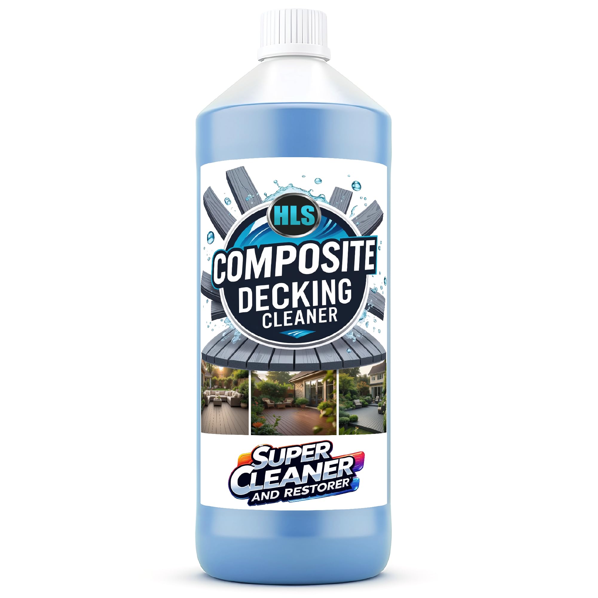 HLS Supplies 1L Composite Plastic Decking Cleaner and Reviver - Removes Dirt, Grime and Bird Droppings
