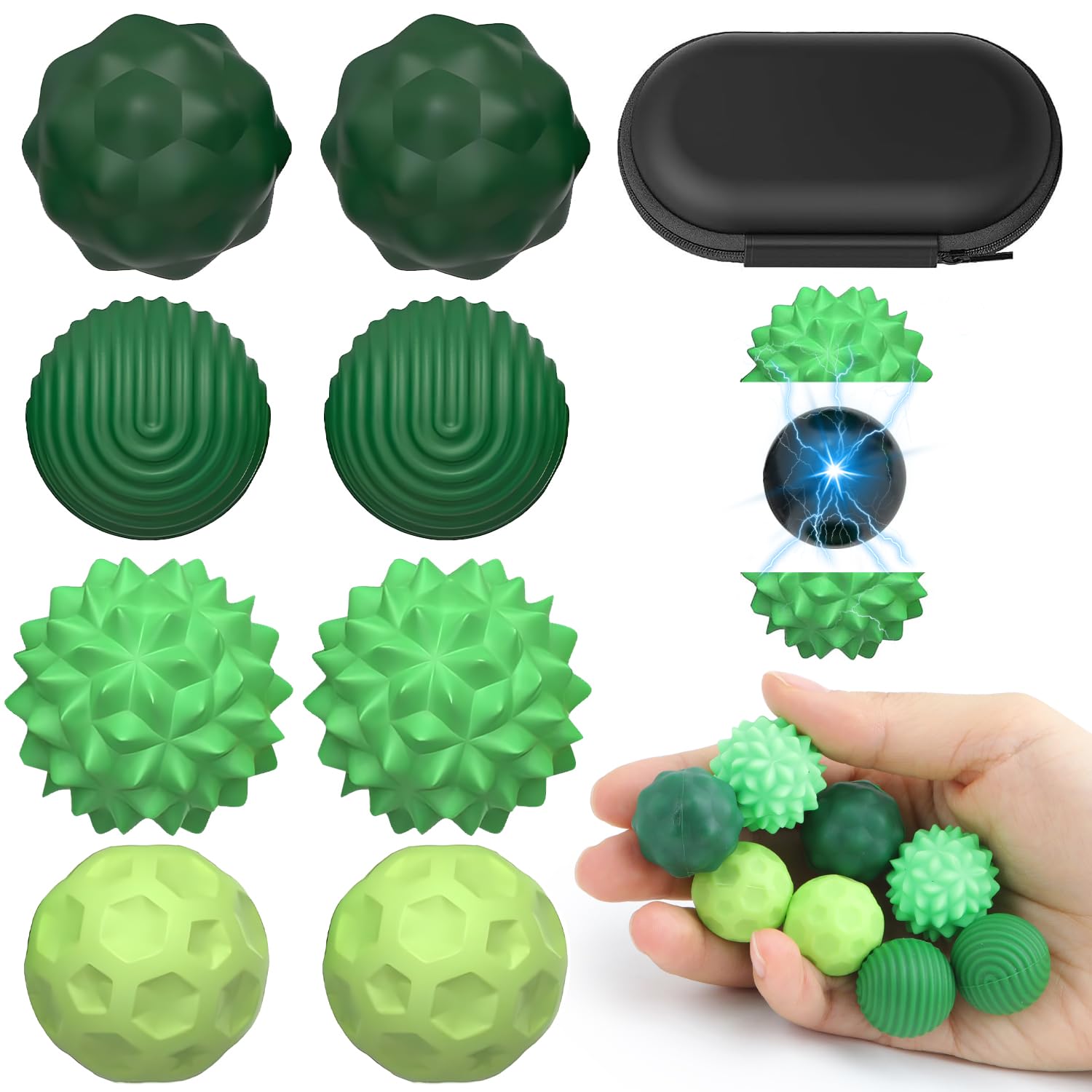 Quiet Magnetic Balls Sensory Fidget Toys 8 pcs Silicone Coating Magnets Stress Ball for ADHD Autism Adults Teens Office Fidgets Women Men Girls Boys Focus Gadgets 4 Different Statisfying Textures