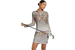 ACEGOLFS Golf Shirts for Woman UPF 50+ Sun Protection Quick Dry Lightweight Long Sleeve Polo Shirts for Woman Rash Guard