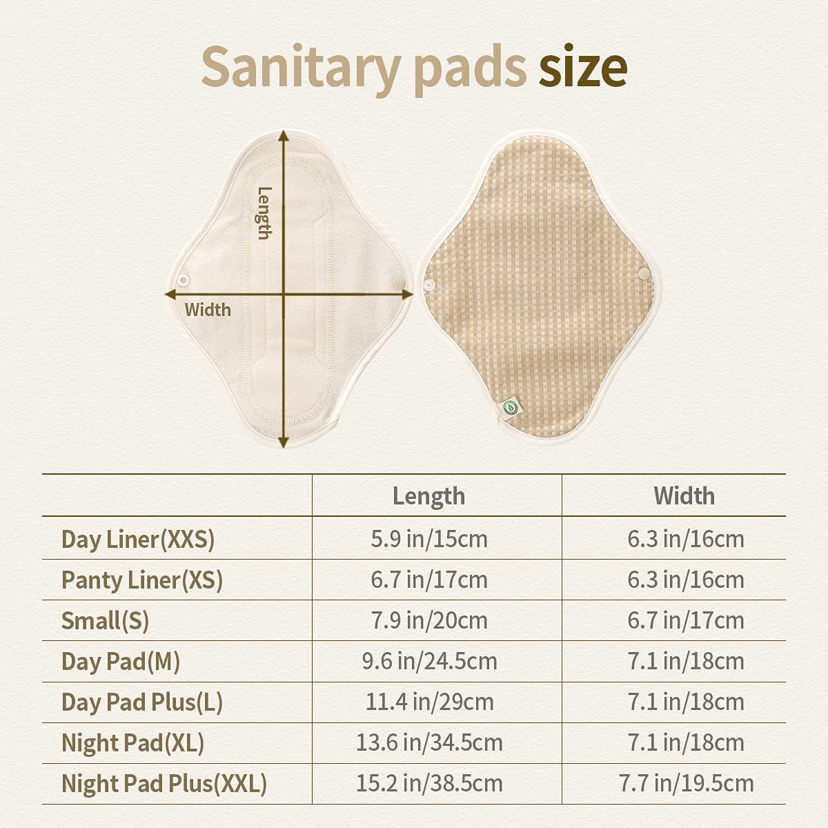 think ECO [Original Natural Brown Pad 5p] Organic Reusable Cotton Pads, Menstrual Pads, Sanitary Napkins, Five Pads Set [5-Pads] FDA Registered (Original, Day Pad Plus_L 5P): Health & Personal Care