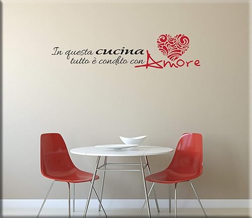 Arredi Murali Adesivi Murali Cucina Wall Stickers Frasi Cucina Adesivi Da Parete Arredo Cucina Amazon It Handmade