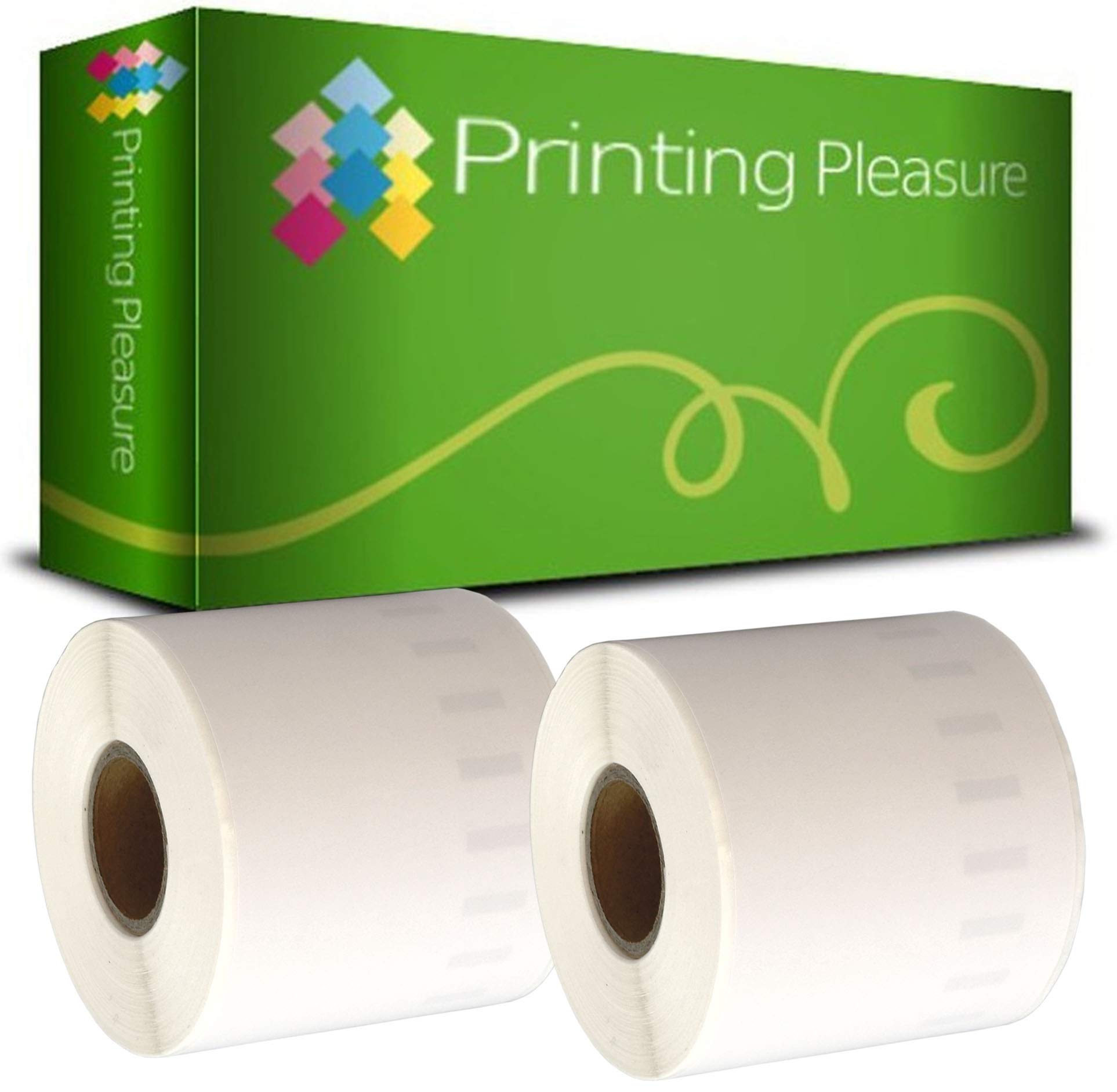Printing Pleasure 2 x 99019 Compatible Address Labels Rolls for LabelWriter & Seiko Label Printers | 59mm x 190mm | 110 Labels per Roll | Common Use: Lever Arch Labels