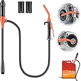 Kiweoci Electric Fuel Transfer Pump, 3GPM Portable Fluid Transfer Siphon Pump with Oil Pipeline, Battery Gas Pumps with Adjus