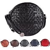 VILENCA HOLLAND Genuine Leather Round Crossbody Bags For Women, Sling Bag For Women Crossbody Purse Trendy Casual