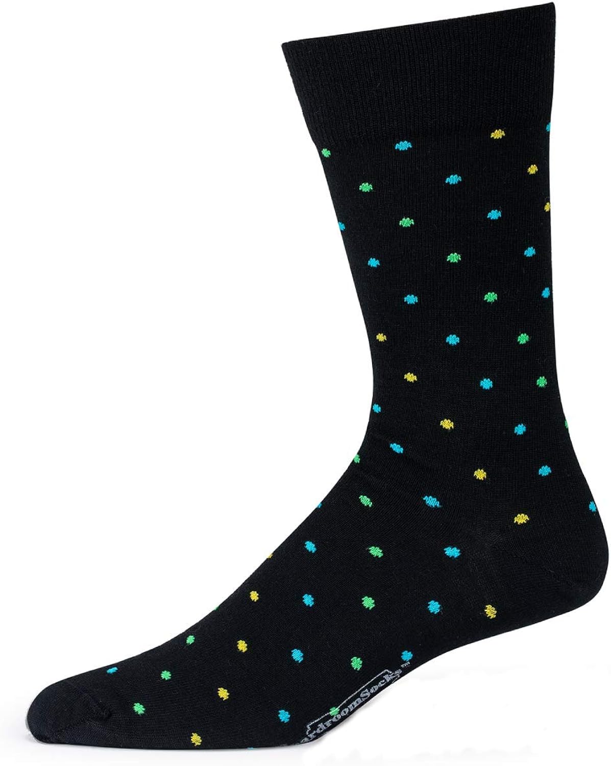 Boardroom Socks Men's Merino Wool MidCalf Patterned Dress Socks Black