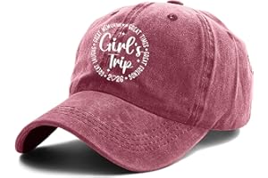 qwumub Girl's Trip 2026 Baseball Hats for Women Black Running Hat Gifts for Girlfriends Sun Vintage