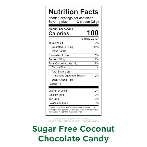 RUSSELL STOVER SUGAR FREE COCONUT IN CHOCOLATE CANDY, 5 OZ. BAG