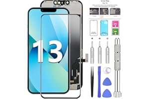 BEZOSMAX for iPhone 13 Screen Replacement Kit 6.1" LCD Screen with 3D Touch FHD COF Full Assembly&Digitizer with Repair Tools Screen Protector Waterproof Frame Sticker for A2633/A2482/A2631/A2634/A2635