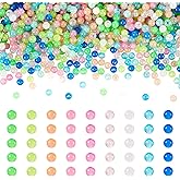 Boutigem 1784Pcs 6 mm Glow in The Dark Beads for Jewelry Making, Mixed Color Resin Luminous Round Beads Colorful Glowing Loose Spacer Bubble Beads for DIY Crafts Bracelets Earrings Lanyard Making