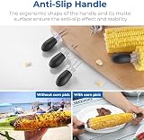 ecooe Corn on the Cob Holders 8 Pcs Black Stainless Steel Forks with Storage Box view 4