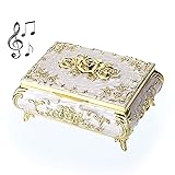 ELLDOO Vintage Music Box, Beige Metal Musical