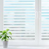 DOWELL Window Film Privacy 75x400cm Stripes Non Adhesive UV Protection