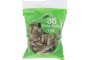 BAZIC PRODUCTS BAZIC Dime Coin Wrappers Rolls, Made in USA, Durable Preformed Paper Coins Tubes (36/Pack), 1-Pack