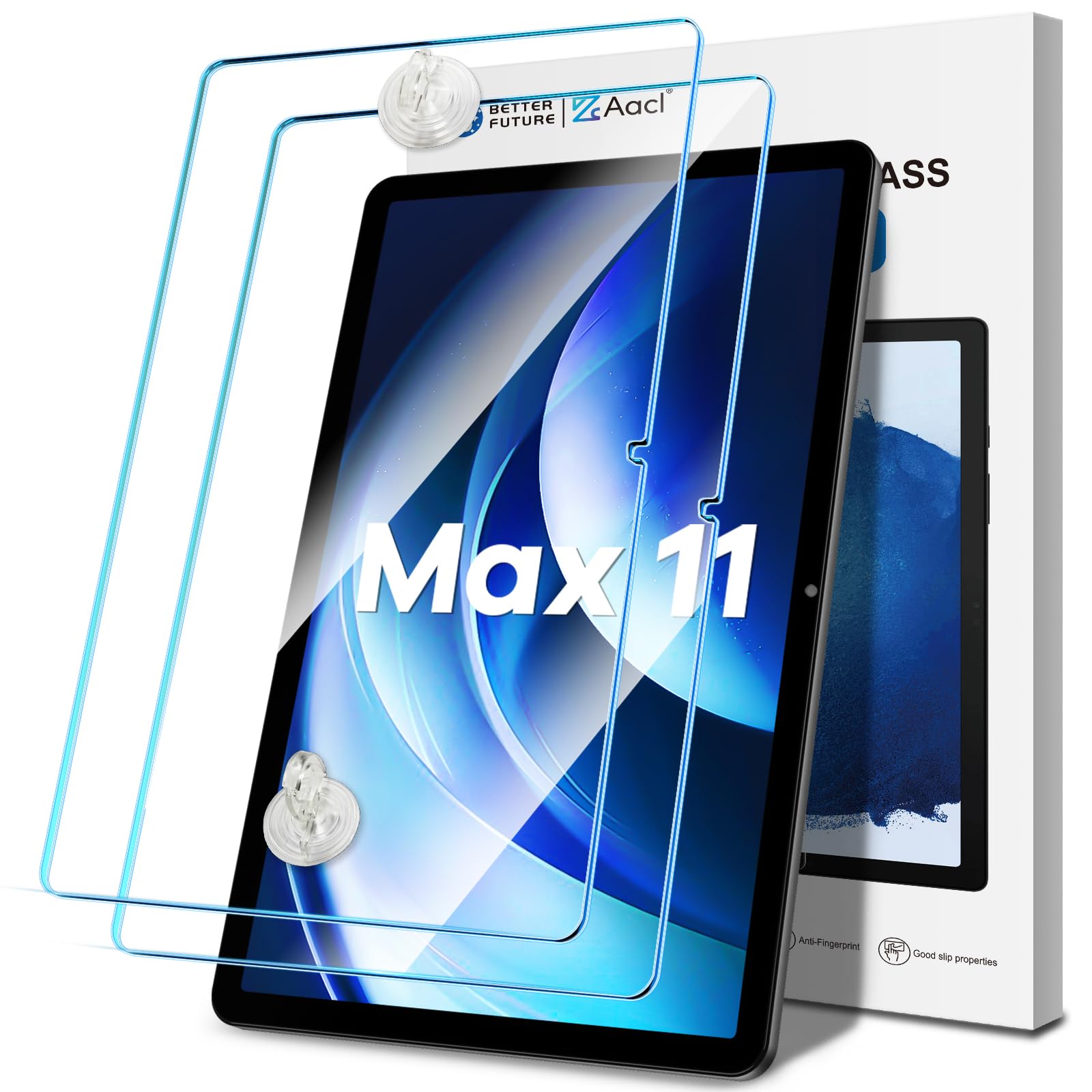 Photo 1 of AACL 2-Pack Tempered Glass for All-New Fire Max 11/TM112/ TalphaU Screen Protector 11 Inch (2023, 13th Gen) [Easy Installation][Anti-Scratch]
