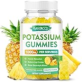 Potassium Citrate Gummies 1000mg, High Potency Potassium Supplement Gummies for Adults Women & Men, Support Leg Cramps & Muscle Health, Sugar-Free, Pineapple Flavor, 60 Count