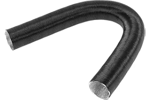 VekAuto 1 Pc Car Heater Duct Pipe 25mm ID 50cm Max l Warm Air Ducting Hose Car Truck RV Bus Van Boat Aluminum Foil Black