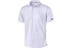 Obla Mens Golf Polo Shirts Short Sleeve Dry Fit Performance Moisture Wicking Casual Print Collared Golf Shirts for Men