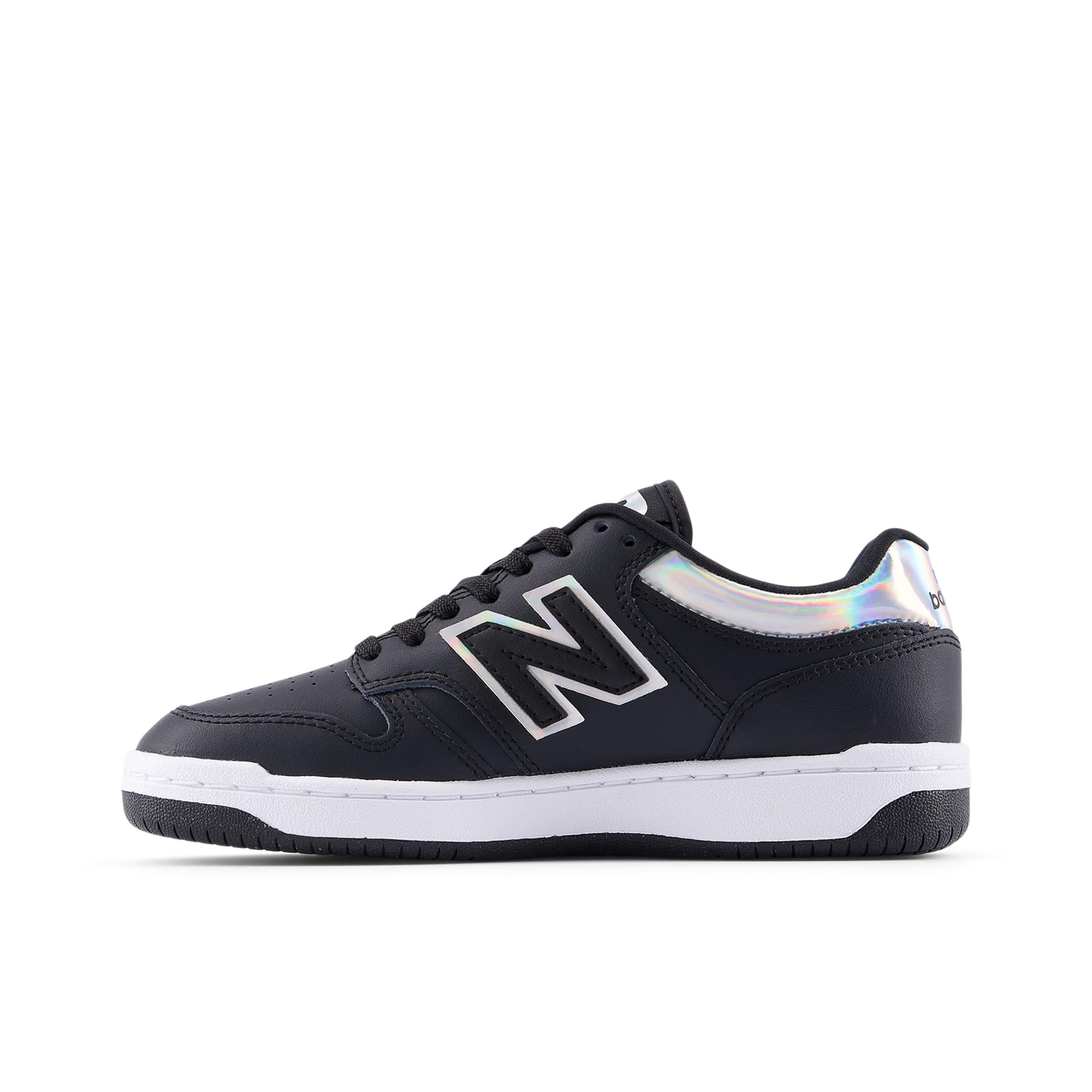 New Balance Kid's 480 V1 Lace-Up Sneaker, Black/White, 10.5 M Little Kid Image