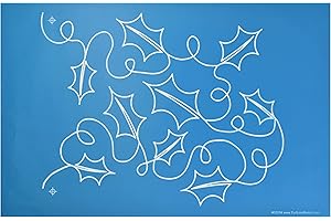 Full Line Stencil - Holly Background Large - Edge to Edge Stencil, Continuous Line Template for Free Motion Quilting, Domestic Machine Quilting, Hand Quilting, Long-Arm Quilting (30594)