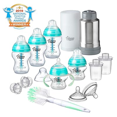 Tommee Tippee Advanced Anti-Colic Newborn Baby Bottle Feeding Gift Set, Heat Sensing Technology, BPA-Free