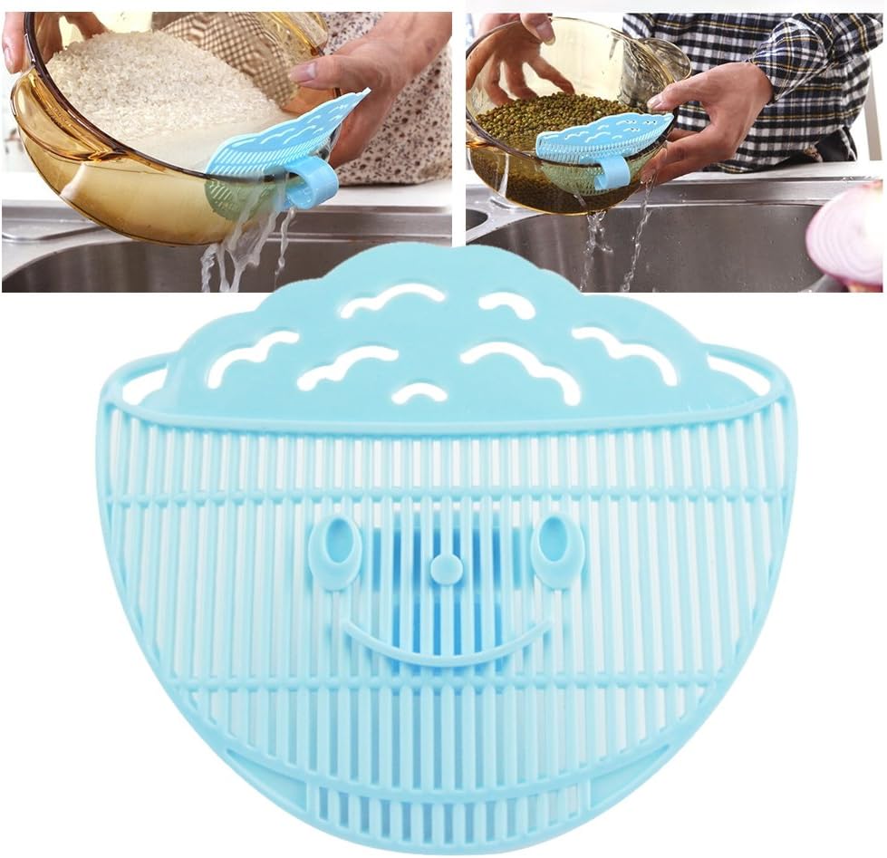 Clip n Drain | Food Grade PP Clip On Rice Drainer For Effortless Rice Washing, Ergonomic Design for Easy Handling, Light Blue