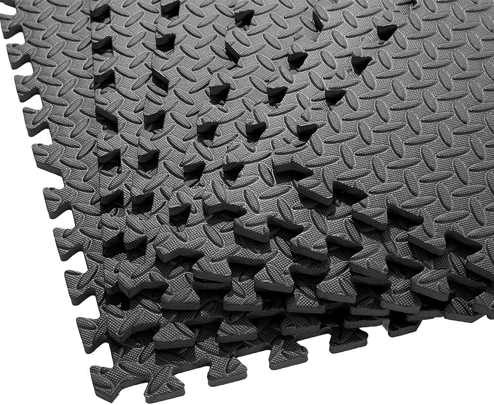 PAPABABE Puzzle Exercise Mat with EVA Foam Interlocking Tiles for MMA Exercise, Gymnastics and Home Gym Protective Flooring, 3/4'' Thick, 24 Square Feet: Sports & Outdoors