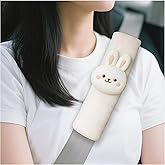 Zpana 2PCS Cute Bunny Car Seat Belt Cover, Plush Soft Vehicle Safety Strap Pad, Automotive Interior Shoulder Neck Seatbelt Cushion Protector Accessories, Universal for SUV, Sedan, Truck