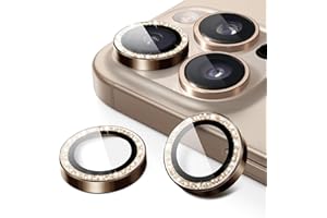 JETech Camera Lens Protector for iPhone 16 Pro 6.3-Inch and iPhone 16 Pro Max 6.9-Inch, Bling Glitter Individual 9H Tempered 