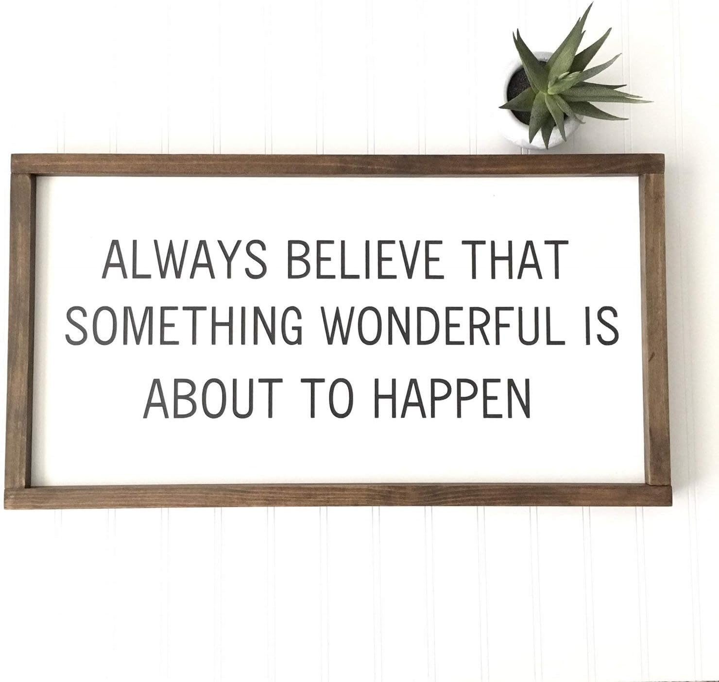 43LenaJon Always Believe That Something Wonderful is About to Happen Graduation Gift Shower Gift Wedding Gift Inspirational