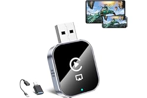 JRRESE Wireless CarPlay Adapter for Apple iPhone - 3 in 1 Airplay Mirror Link Adapter Multi-User Seamless Connection Converts Wired to Wireless CarPlay Adapter - No Latency from iOS 10+ to Screen w/USB-C