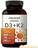 NatureBell Vitamin D3 5,000 IU + K2 100 mcg, 240