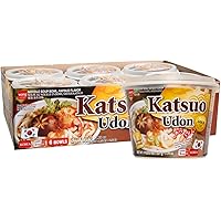 Wang Katsuo Udon Bowl, Rich and Sweet, Noodles Made for Slurping, 7.79 Ounce, Pack of 6