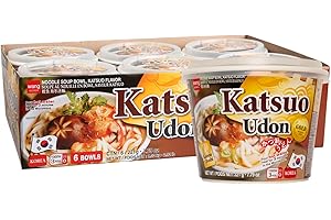 Wang Katsuo Udon Bowl, Rich and Sweet, Noodles Made for Slurping, 7.79 Ounce, Pack of 6