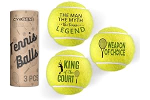 CybGene Tennis Gifts, Set of 3 Unique Tennis Balls with Gift Package, Perfect for Tennis Teammate, Partners - Men/Boys