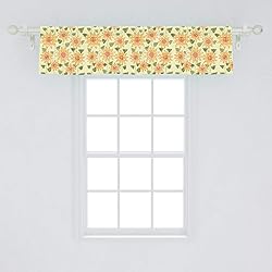 Ambesonne Sunflower Window Valance, Floral Nature