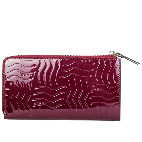 Cross? Womens 100% Genuine Leather Zip Around Wallet with Gusset-Purple