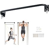 Wall Mounted Pull Up Bar, Carbon Steel Doorway Chin Up Bar for Home Gym | Reinforced plate supports fit joists and studs, creating a stable space-saving upper-body strength training station.