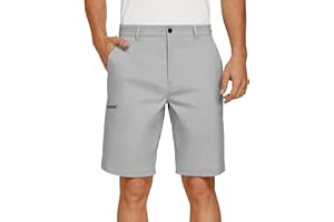 PULI Men's Golf Hybrid Dress Shorts Casual Summer Stretch Flat Front Lightweight Hiking Shorts Quick Dry with Pockets