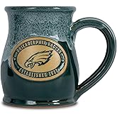 Greater Distance NFL Football Philadelphia Eagles 14 oz Two-Tone Tall Belly Mug, Handmade Large Ceramic Coffee Mug With Team Logo for True Fans, Premium Deneen Pottery Made in USA