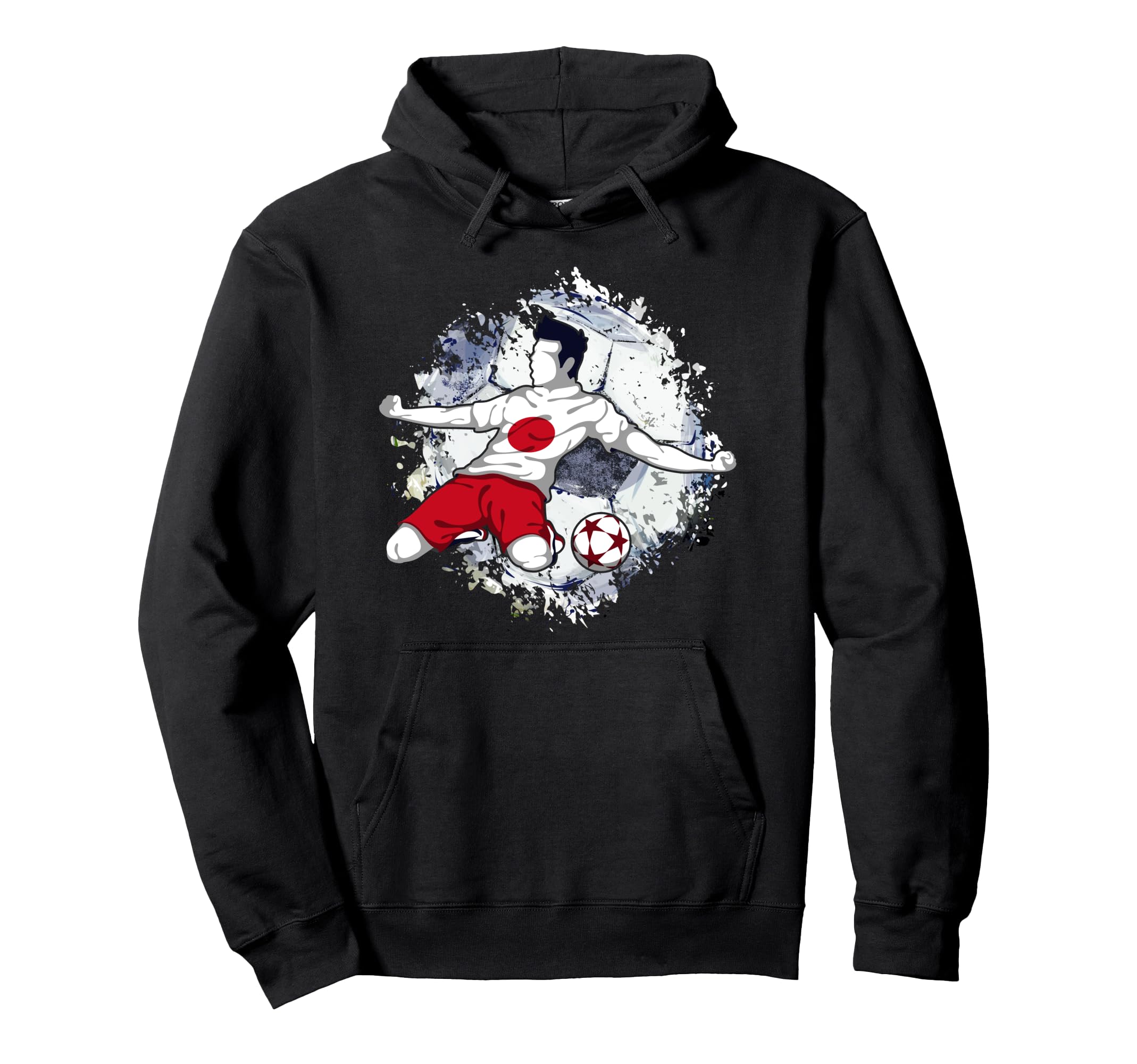 Japan Soccer Japanese National Flag Football Striker Design Pullover Hoodie