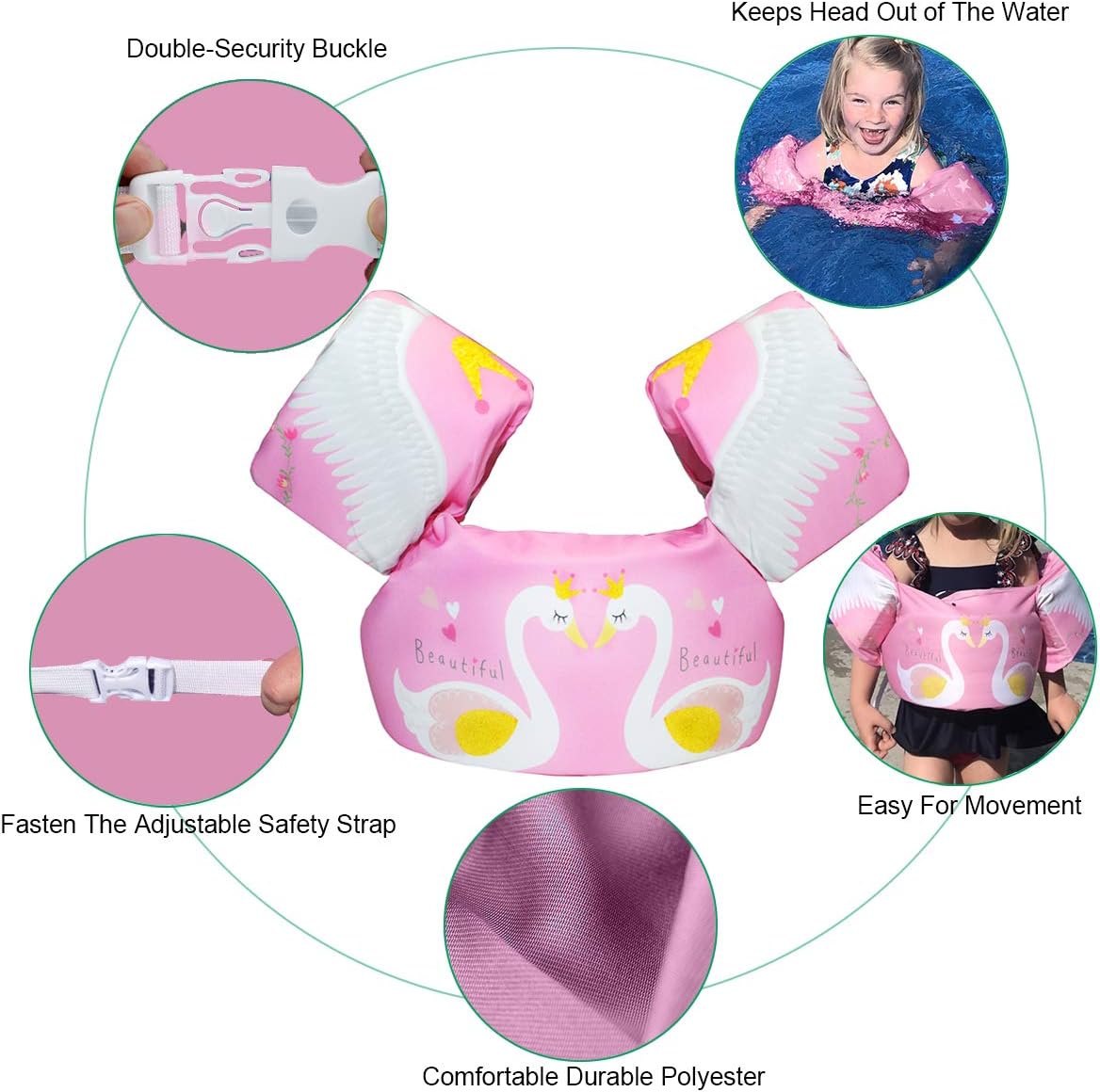 Swim Vest/floaties for Kids | Learn to Swim | Toddler Life Jacket 30-50 lbs