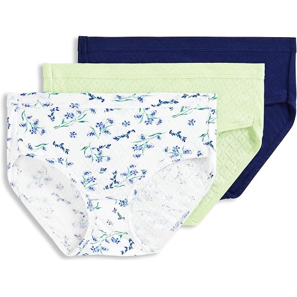 Jockey Intimo da donna, taglie forti, taglio francese, confezione da 3, Blue Stardust/Boardwalk Stripe/Marina Blue, 5