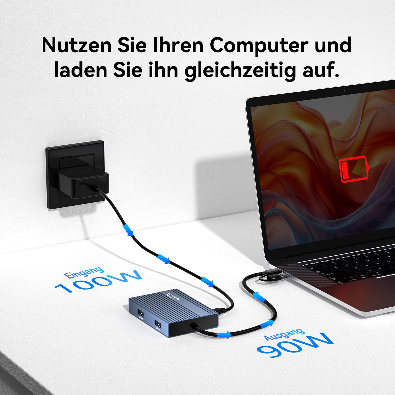 ACASIS USB C auf Dual HDMI DisplayLink Adapter, 4K@60Hz, 2 HDMI, 100W PD Charging, DisplayLink Docking Station für Mac M1/M2/M3/Windows,USB A/C auf Dual Monitor Adapter (Phantom Grey) 6