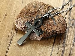 HUANIAN Men's Stainless Steel Coptic Anka Cross