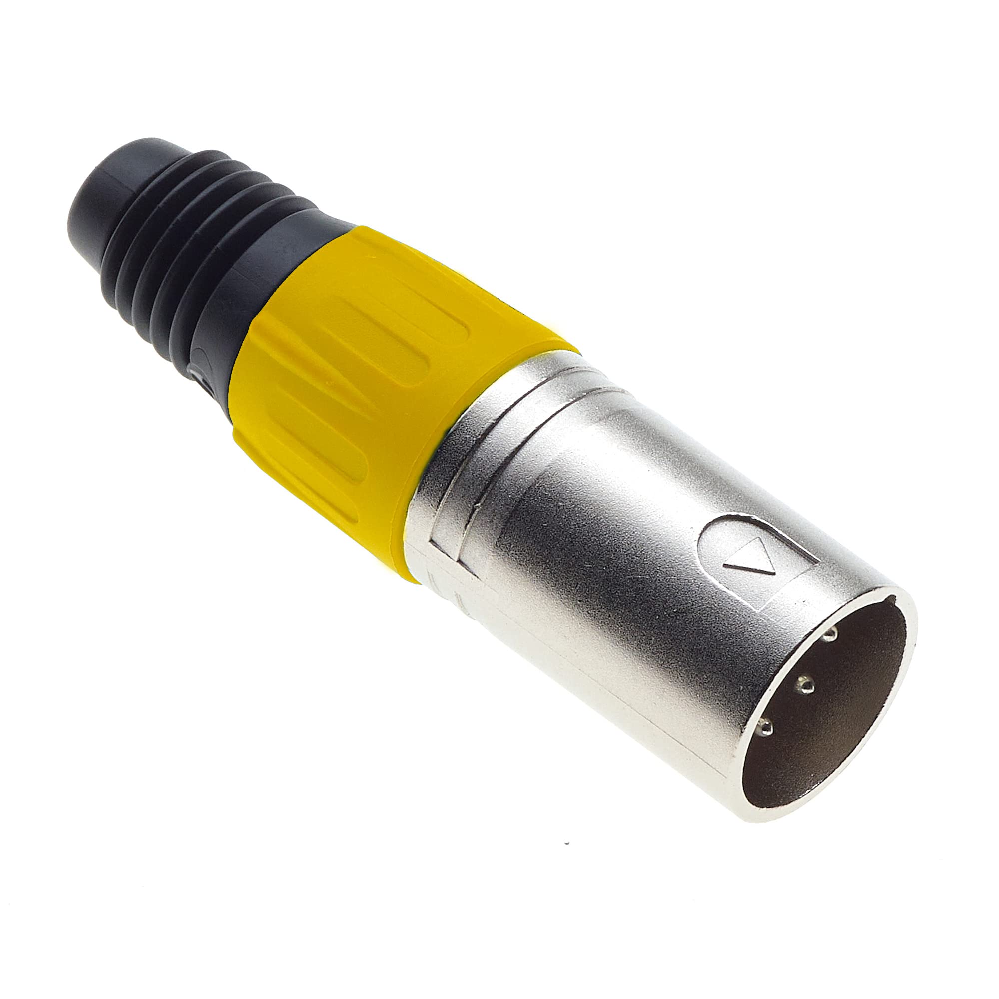 Keple 4 Pole XLR Plug, Yellow - Male Audio Mic Microphone DMX Plug Jack Plug, Nicked-Plated Adapter, Metal Construction Connector With Plastic Housing