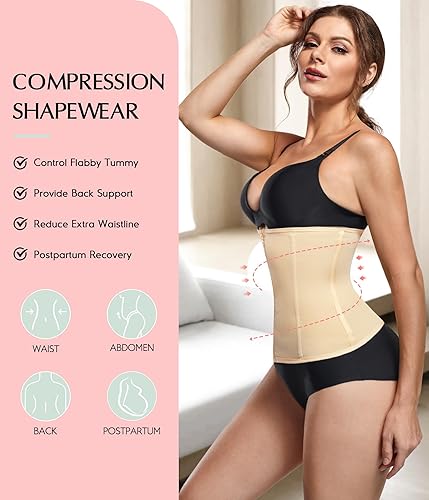 MERYOSZ Waist Cincher for Women Zipper Waist Trainer Shapewear